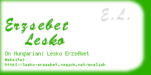 erzsebet lesko business card
