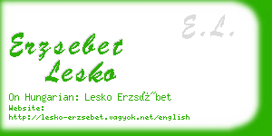 erzsebet lesko business card